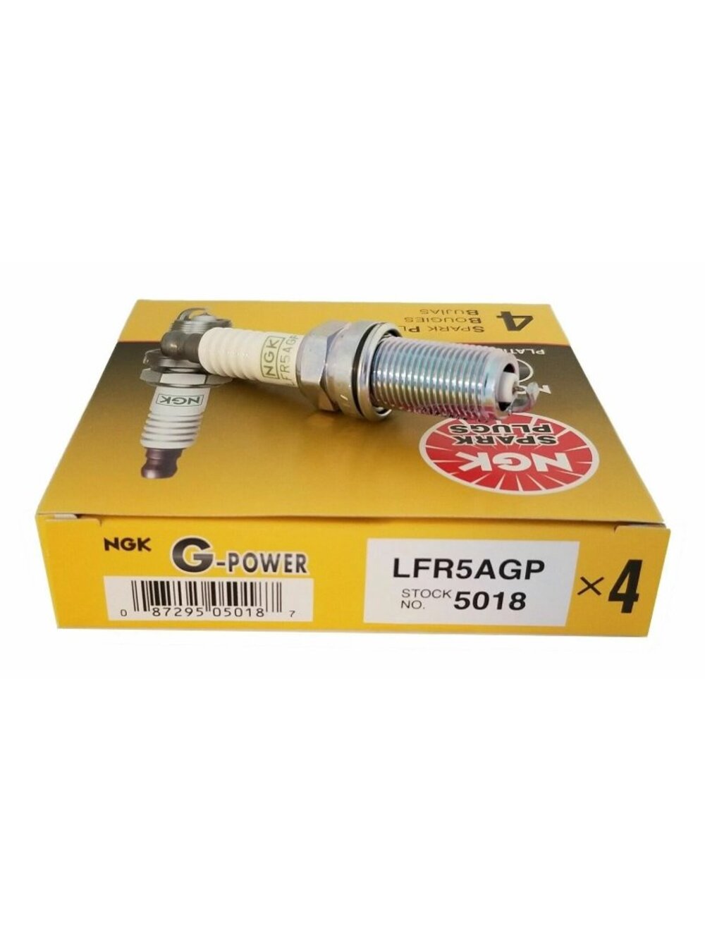 NGK 5018 Spark Plugs LFR5AGP G-POWER Genuine Japan - Pack of 4 NEW N BOX